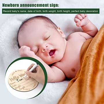 Baby Announcement Sign for Newborns with Ink Pad