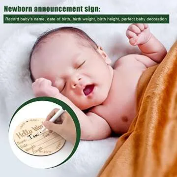 Baby Announcement Sign for Newborns with Ink Pad