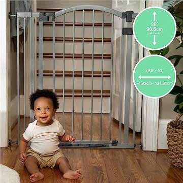 Summer Infant Extra Tall & Wide Safety Pet and Baby Gate, 29.5"-53" Wide, 38" Tall, Pressure or Hard...