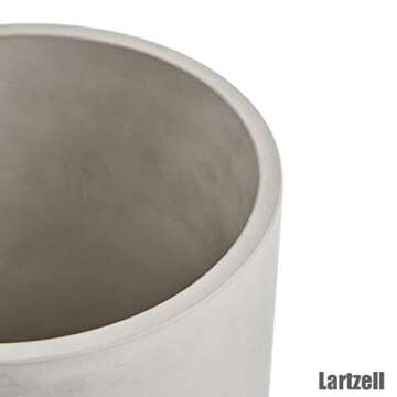 Lartzell Plant Pots, 6.7 Inch Planters for Indoor Plants, Grey Cement Flower Pot with Drain Hole, Modern Concrete Planters for Home Office & Outdoor Decor