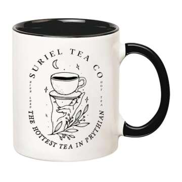 YOLANDEEUROKOK Suriel Tea Co Banned Books Mugs, Bookish Gift Booktok Mug, Reading Gifts for Libraria...