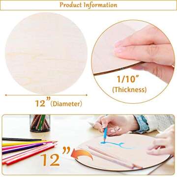 20 Inch Round Wood Discs Set for Crafts and Decor