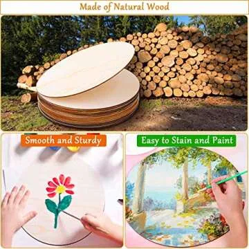 20 Inch Round Wood Discs Set for Crafts and Decor