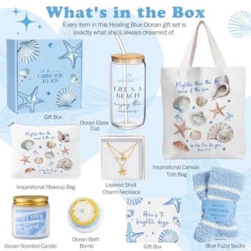 Inspiring Ocean Gift Basket for Women – 8 Unique Pieces