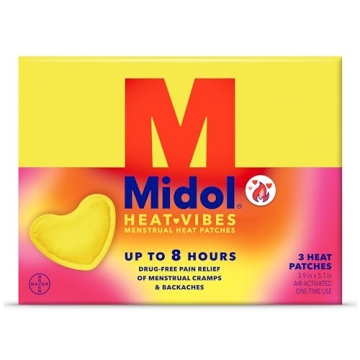 Midol Heat Vibes Menstrual Patches 3 ct: Midol Heat Vibes Menstrual Pain Relief Heat Patches for Per...