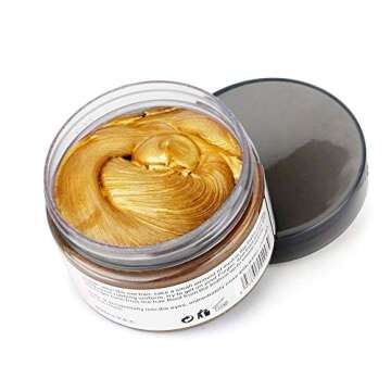 Unisex Hair Color Dye Wax Styling Cream Mud,Natural Hairstyle Pomade, Temporary Hair Dye Wax for Party, Cosplay & Halloween, 4.23 OZ, Gold