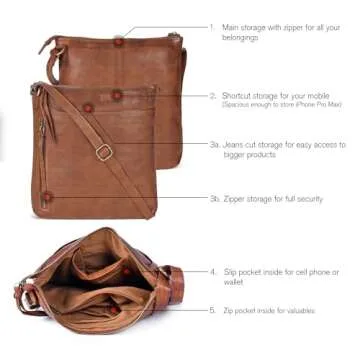 Leather Crossbody Bags for Women - Stylish Sling Handbags