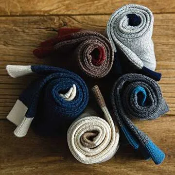 Aitfish Men's 100% Cotton Casual and Dress Socks