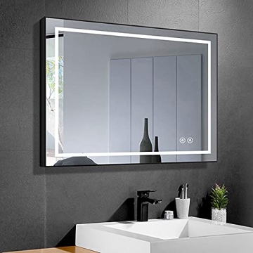 Dimmable LED Bathroom Mirror with Defogger - Premium Anti Fog Vanity Wall Mounted Lighted Mirror