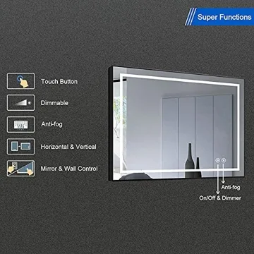 Dimmable LED Bathroom Mirror with Defogger - 28x36 In