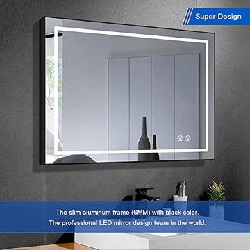 Dimmable LED Bathroom Mirror with Defogger - 28x36 In