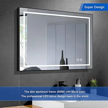 Dimmable LED Bathroom Mirror with Defogger - 28x36 In