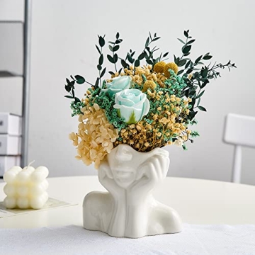 FJS Ceramic Face Flower Vase - Stylish Home Decor