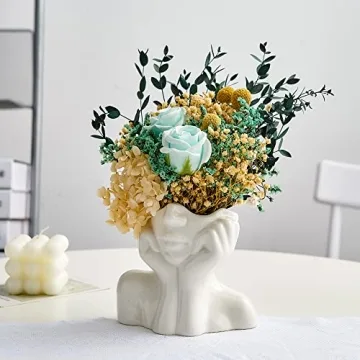 FJS Ceramic Face Flower Vase - Stylish Home Decor