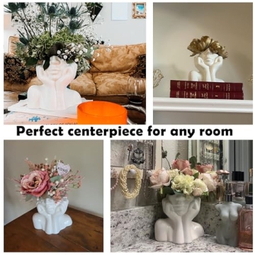 FJS Ceramic Face Flower Vase - Stylish Home Decor
