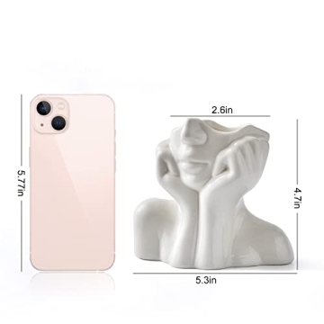 FJS Ceramic Face Flower Vase - Stylish Home Decor