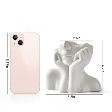 FJS Ceramic Face Flower Vase - Stylish Home Decor