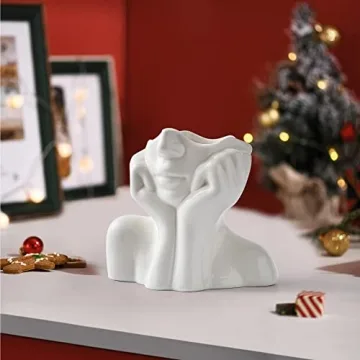 FJS Ceramic Face Flower Vase - Stylish Home Decor