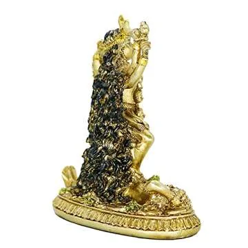 BangBangDa Hindu Goddess Kali Statue Sculpture - Indian God Decorative Antique Idol - India Goddess of Time and Death Figurine Murti Pooja Puja Buddha Temple Mandir Decor