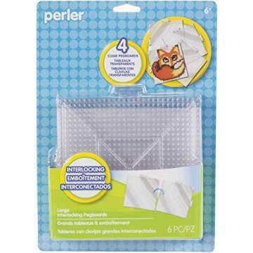Perler Beads Clear Square Pegboards, 4pc