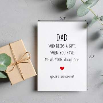 Father's Day Gifts for Dad - Funny Card & Gag Gifts from Daughter
