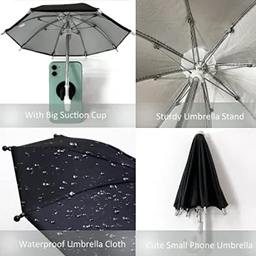 UV Phone Umbrella - Adjustable Piggy Suction Cup Holder