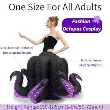 Inflatable Costume Adult Octopus Costume Women Octopus Halloween Blow Up Costumes for Womens Cartoon...