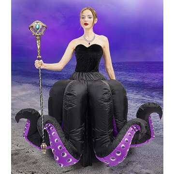 Inflatable Costume Adult Octopus Costume Women Octopus Halloween Blow Up Costumes for Womens Cartoon Cosplay Party