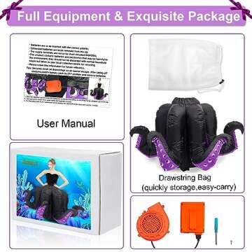 Inflatable Costume Adult Octopus Costume Women Octopus Halloween Blow Up Costumes for Womens Cartoon Cosplay Party