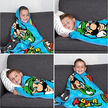 Franco Kids Super Soft Mario Throw Blanket for Children