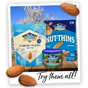 Blue Diamond Almonds Whole Natural Raw Snack Nuts, 100 Calorie Travel Bags, 32 count