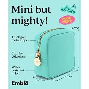 Embla Makeup Bag Travel Cosmetics Pouch and Toiletry Bag, Nylon Zipper Pouch Purse, Cute Make Up Org...