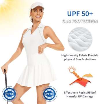 WOWENY Womens Sleeveless Golf Shirt Ruffle Polo Shirts Moisture Wicking Golf Apparel Slim Fitted Golf Tennis Tank Tops White L