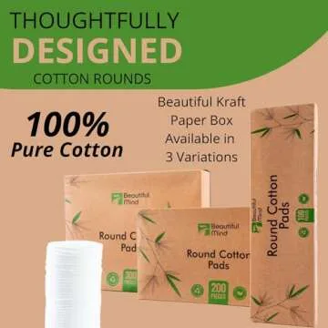 Beautiful Mind Cotton Rounds - Eco-Friendly 200 Count
