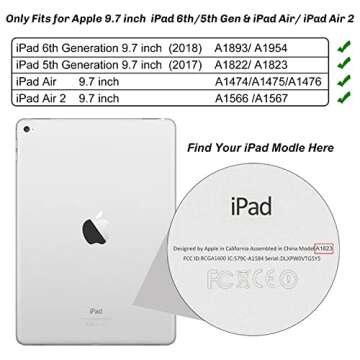 TopEsct Kids Case for iPad 6th/5th Generation, Silicone Shockproof Case for New iPad 2017/2018 9.7 i...