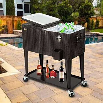 VINGLI 80 Quart Rolling Ice Chest for Summer Parties