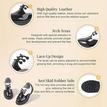 KIDSUN Girl’s Slip-on Oxford School Uniform Dress Shoe Princess Performance Bow Loafer Flats(Toddler/Little Kid) C/White