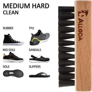 Shoe Cleaning Brush/Scrub Brush by Alloda - [Upgrade] Protect Double Sided Soft & Hard Sneaker Cleaner Brush by 100% Boar & Nylon Bristle