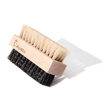 Shoe Cleaning Brush/Scrub Brush by Alloda - [Upgrade] Protect Double Sided Soft & Hard Sneaker Cleaner Brush by 100% Boar & Nylon Bristle