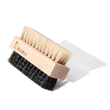 Shoe Cleaning Brush/Scrub Brush by Alloda - [Upgrade] Protect Double Sided Soft & Hard Sneaker Cleaner Brush by 100% Boar & Nylon Bristle