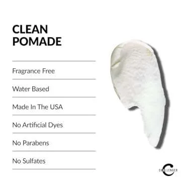 Challenger Fragrance Free Cream Pomade | Non-Comedogenic Styling Product | Unscented Hair Gel | Medium Firm Hold & Clean Ingredients | 1.5oz
