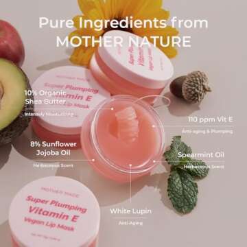 MOTHER MADE Vegan Lip Mask for Plump, Hydrated Lips