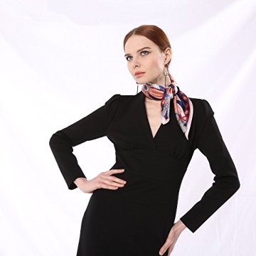 QBSM Women's Elegant Square Satin Silk Scarf 23.6"