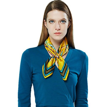 QBSM Women's Elegant Square Satin Silk Scarf 23.6"