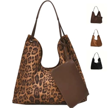 2024 Trendy Leopard Print Suede Tote Bag for Women - Elegant & Spacious