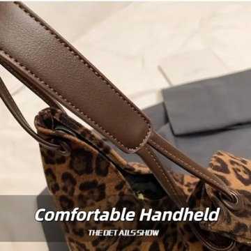 Trendy 2024 Leopard Print Suede Tote Bag for Women