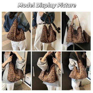 Trendy 2024 Leopard Print Suede Tote Bag for Women