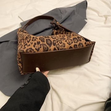 Trendy 2024 Leopard Print Suede Tote Bag for Women