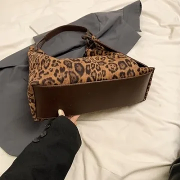 Trendy 2024 Leopard Print Suede Tote Bag for Women