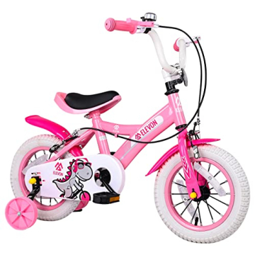 BalanceFrom Dinos Kids Bike – Removable Training Wheels & Basket for 2-9 Years
